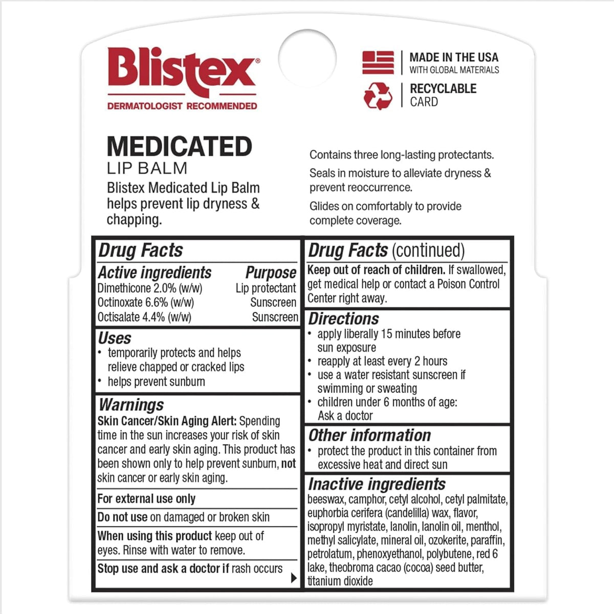 Blistex lip care balm 0.15 oz tubes