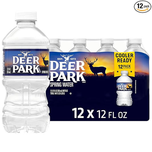 Deer Park natural spring bottled water, 12 fl oz, 12-pack