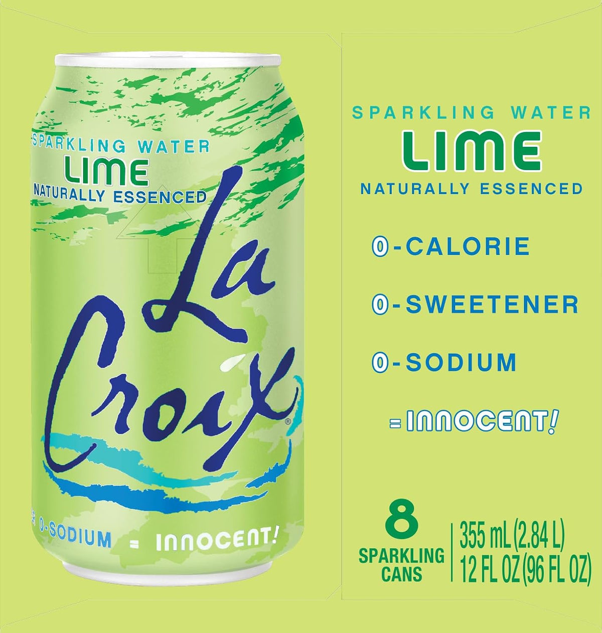 La Croix zero calorie lime sparkling water