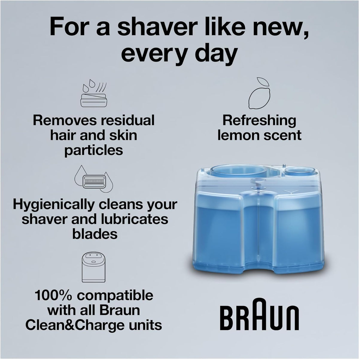 Braun CCR lemon fresh electric shaver cleaner refills