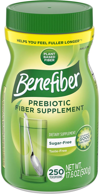 Benefiber unflavored prebiotic fiber supplement powder container