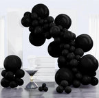 Black latex party balloons in 18 12 10 and 5 inch sizes