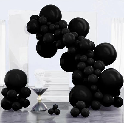 PartyWoo black balloons 100 count mixed sizes