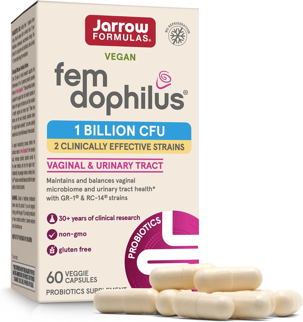 Jarrow FemDophilus women's probiotic supplement front label