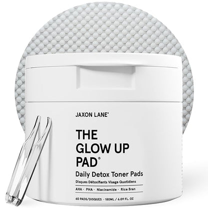 JAXON LANE  — Rice Toner Pads Korean Skin Care Daily Exfoliating Pads for Face: THE GLOW UP Centella AHA PHA Niacinamide Brightening Toner for Mens Skincare, Facial Cleansing, Acne Pores, Dark Spots & Skin Radiance