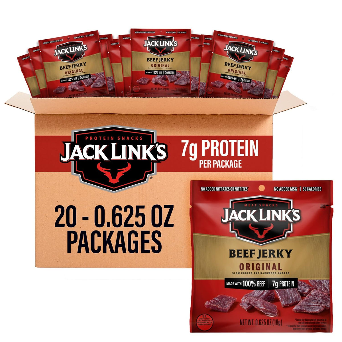 Single serve Jack Link's beef jerky snack bags