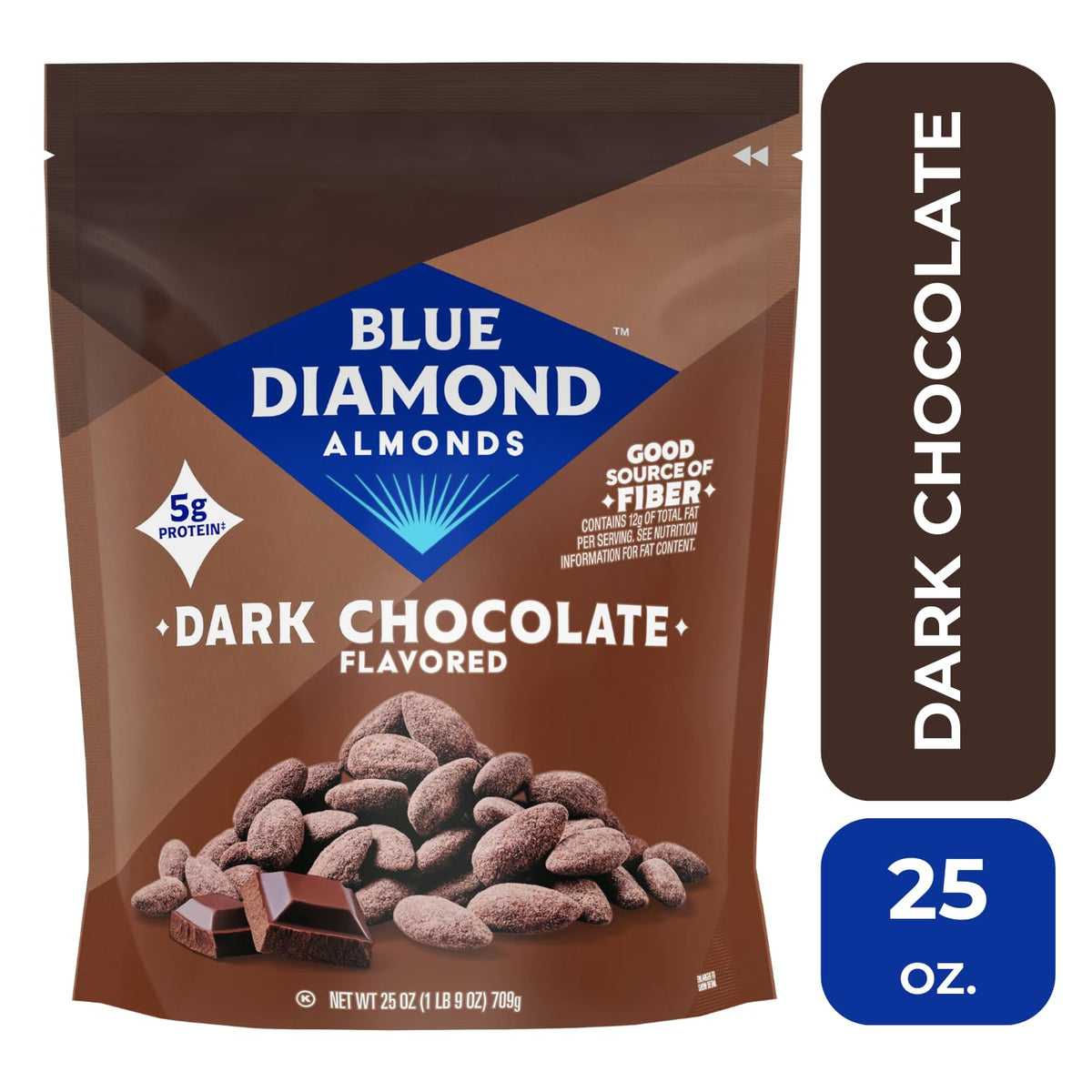 25 oz pack of Blue Diamond chocolate almond snack
