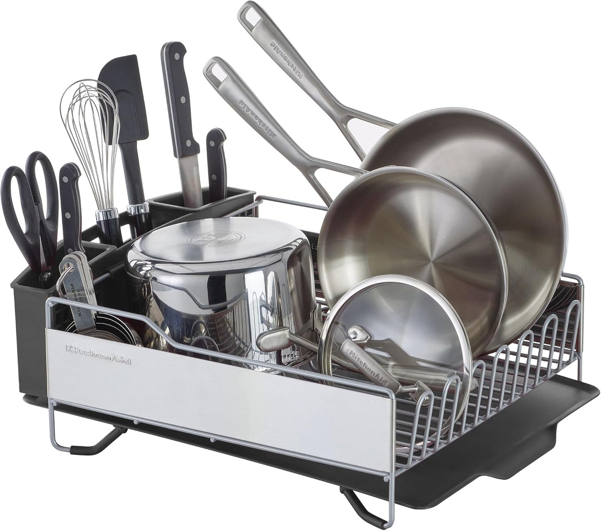 KitchenAid rust-resistant dish rack with drain board