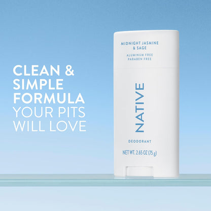Native Jasmine & Sage solid deodorant with 72-hour odor protection