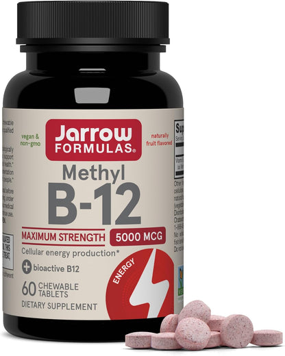 Jarrow Methyl Vitamin B-12 supplement bottle front view