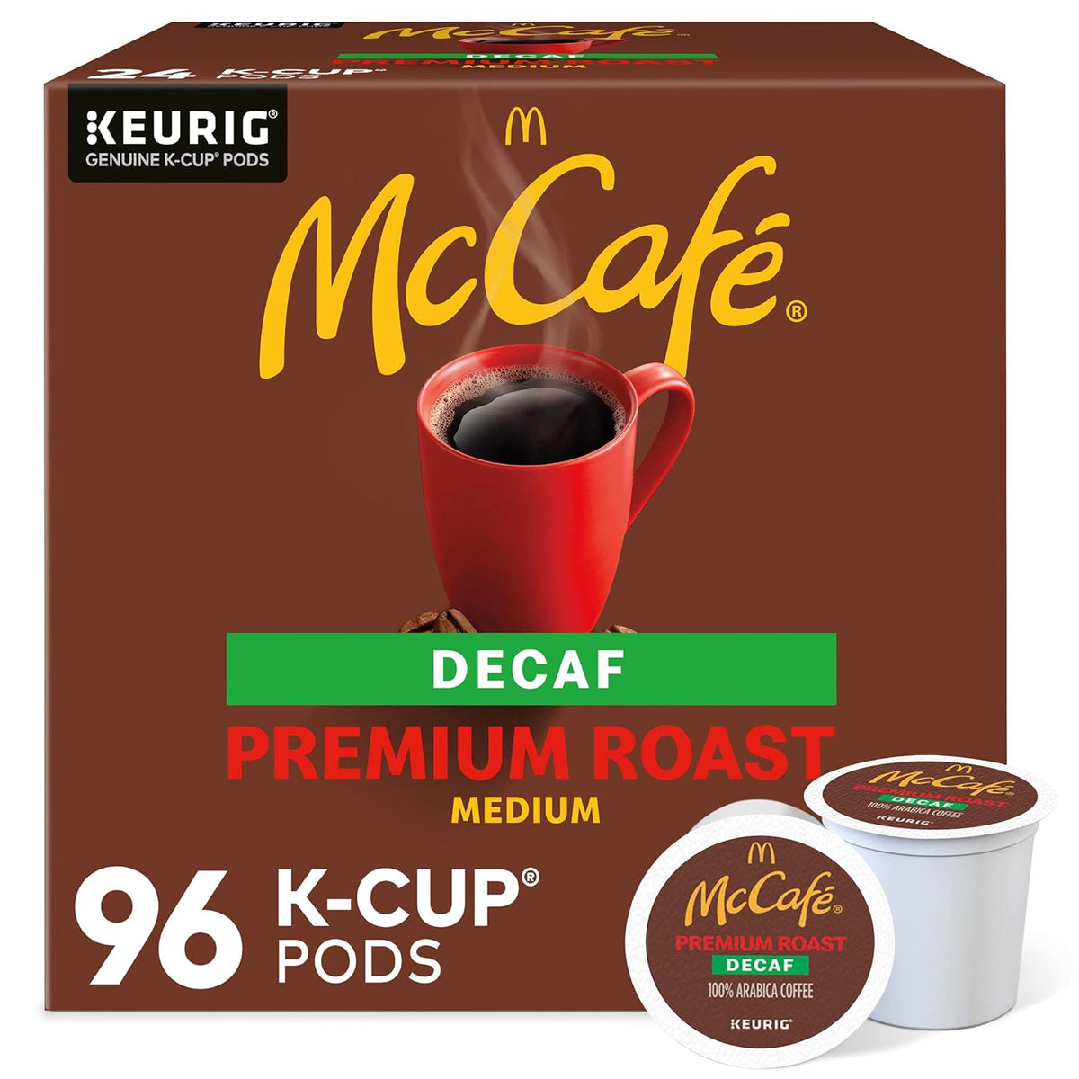 McCafe decaffeinated medium roast coffee K-Cup pods