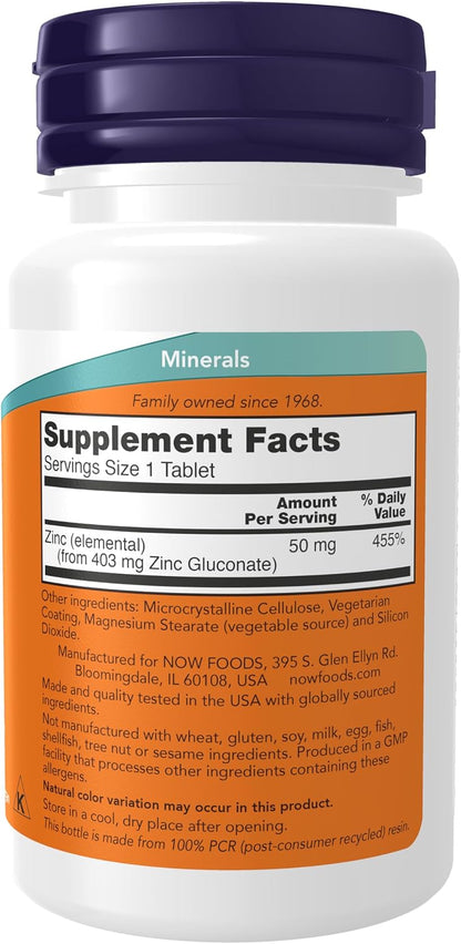 Zinc gluconate immune support supplement by NOW