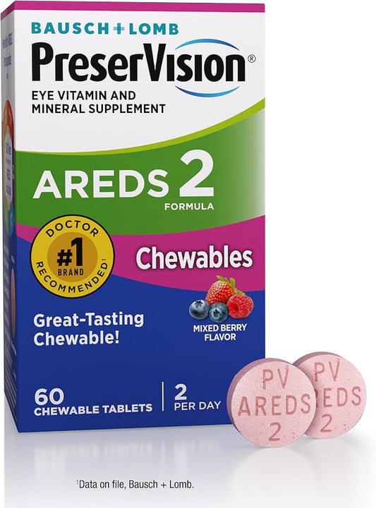 PreserVision AREDS 2 chewable eye vitamins bottle