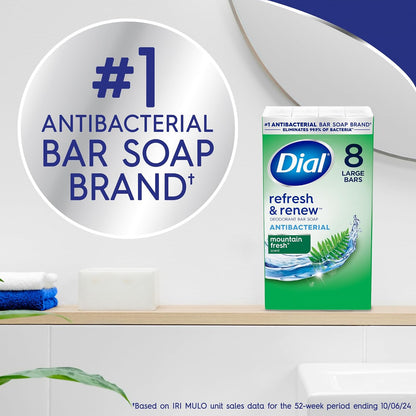 Dial 4 oz antibacterial soap bars for daily cleansing