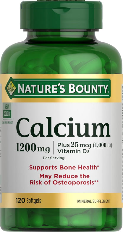 Nature's Bounty calcium and vitamin D3 softgels 120 count