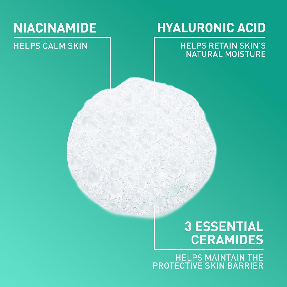 CeraVe cleanser with ceramides hyaluronic acid niacinamide