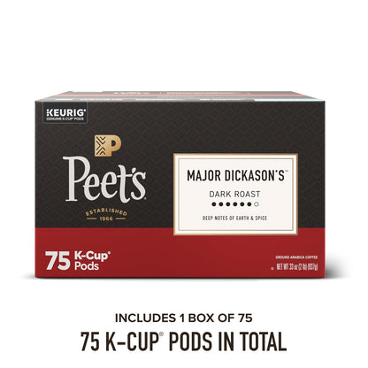 Peet's dark roast single serve coffee pods for Keurig brewers