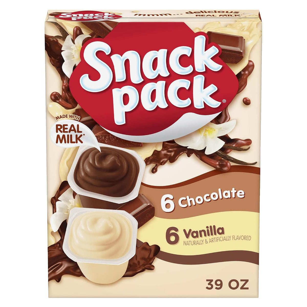Snack Pack pudding cups family pack packaging