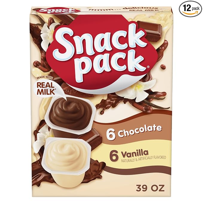 Snack Pack Chocolate and Vanilla Pudding Cups 12 count