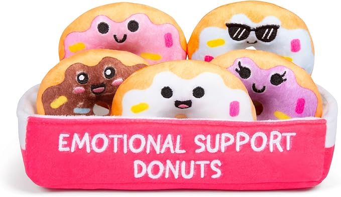 Cuddly stuffed animals with playful expressions