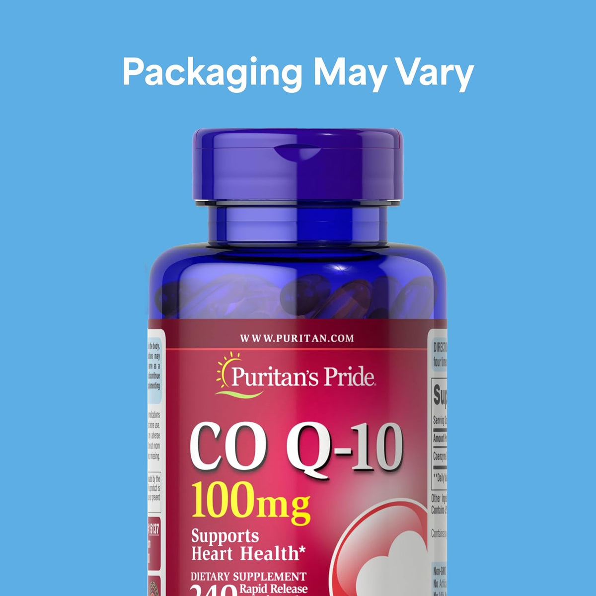 CoQ10 100mg antioxidant support softgels bottle