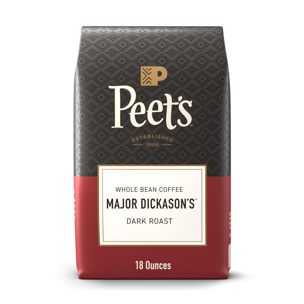 Peet's Major Dickason's Blend whole bean coffee packaging