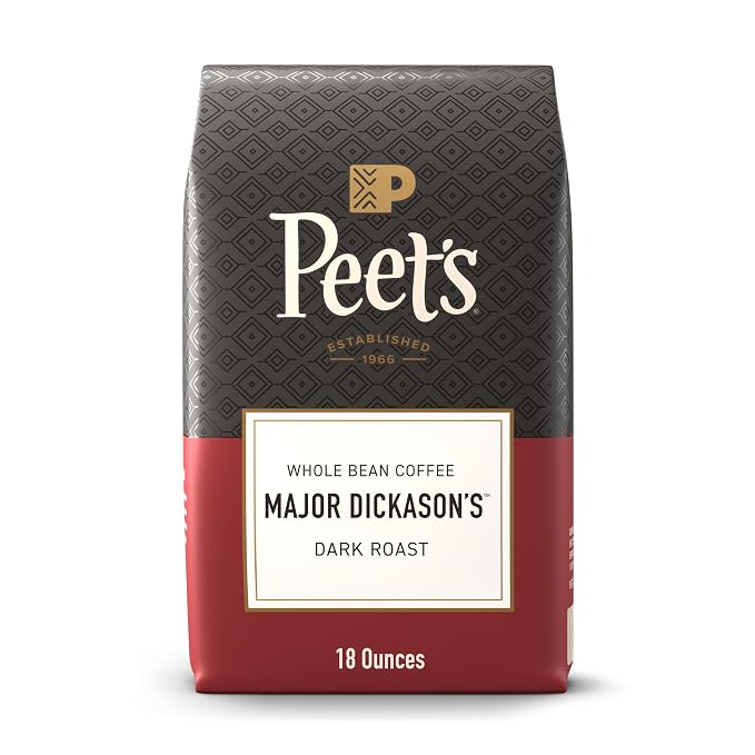 Peet's Coffee Major Dickason's dark roast whole bean coffee 18 ounce bag