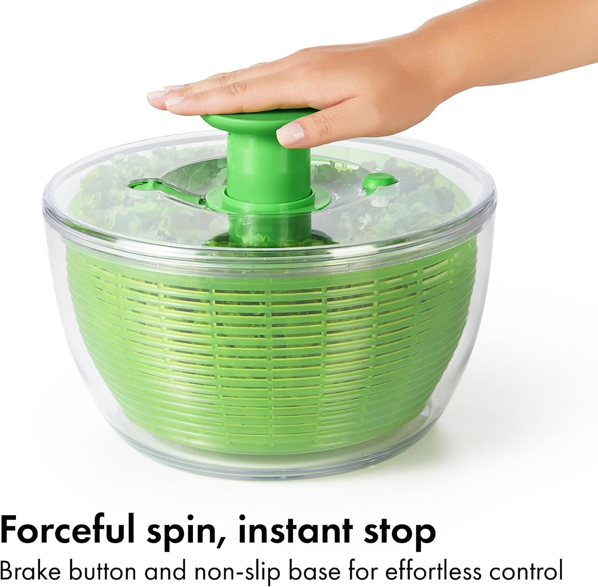 OXO Good Grips green kitchen salad spinner