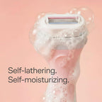 Women’s cartridge razor pack with stand-up cap