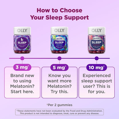 OLLY vegan gluten free sleep gummies bottle