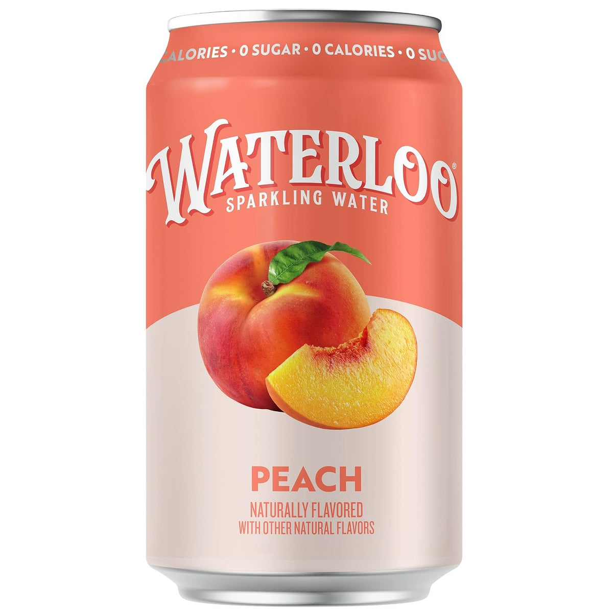 Waterloo zero sugar peach sparkling water pack