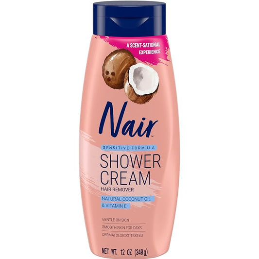 Nair Sensitive Shower Hair Removal Cream 12 oz front
