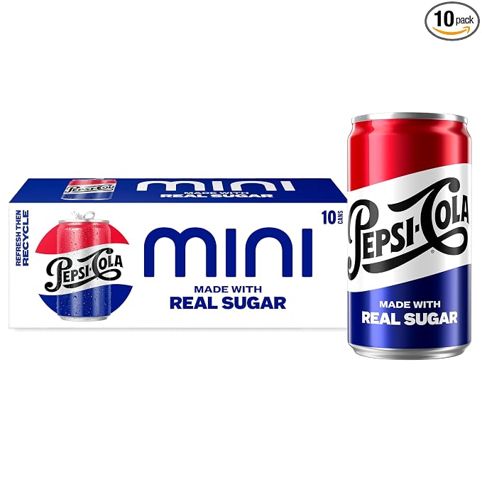 Pepsi Real Sugar Soda Mini Cans 10 pack