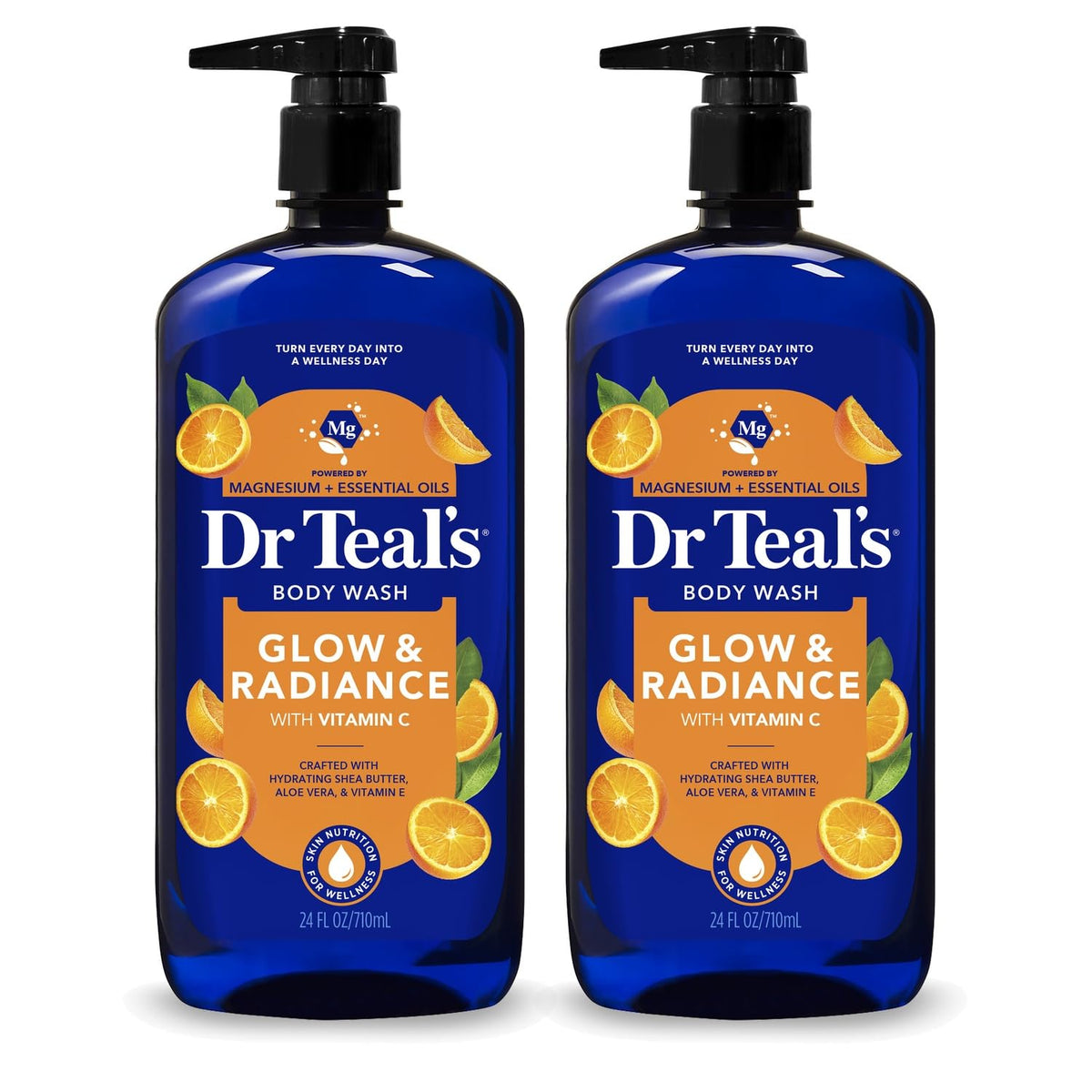 Dr Teal's Pure Epsom Salt body wash, 24oz two-pack