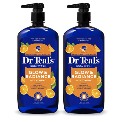 Dr Teal's Pure Epsom Salt body wash, 24oz two-pack