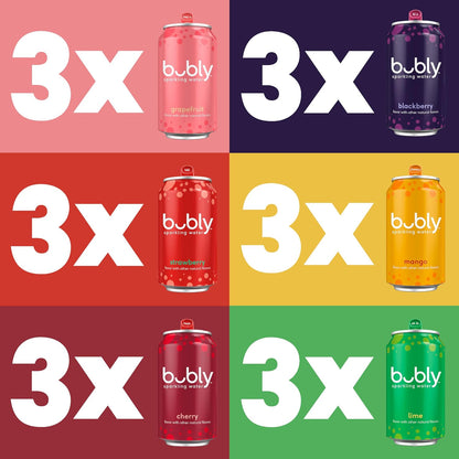 Bubly natural flavor sparkling seltzer cans