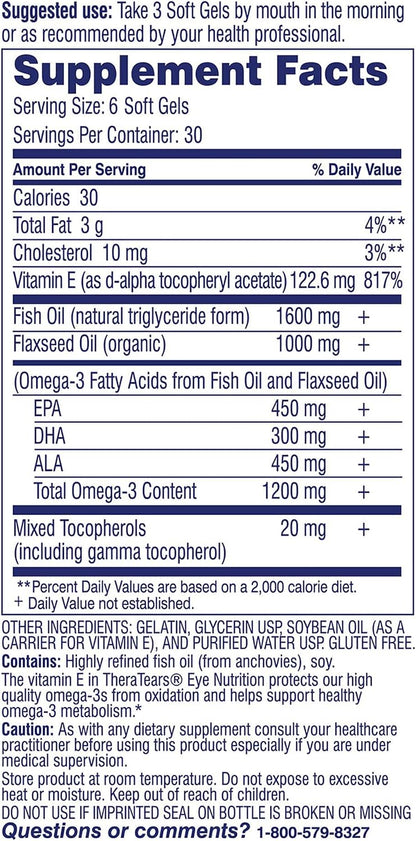 TheraTears 180 count eye care supplement packaging