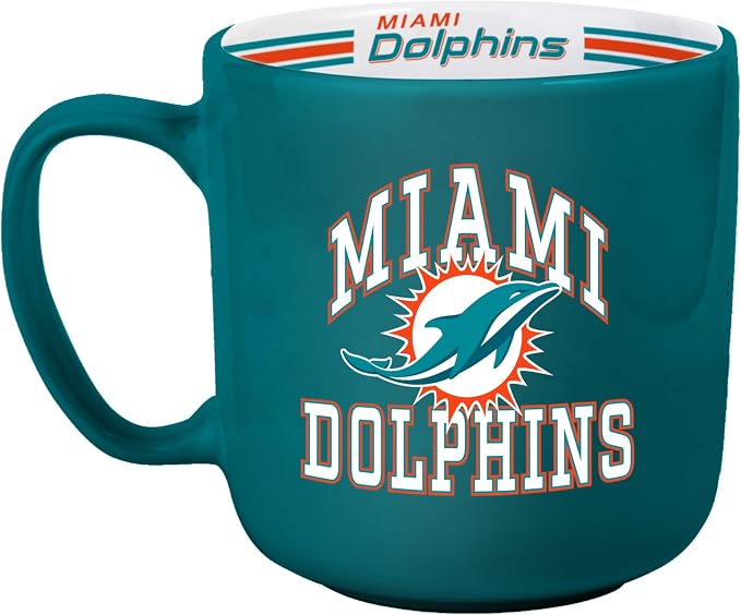 FANMATS Miami Dolphins 15 oz stripe coffee mug