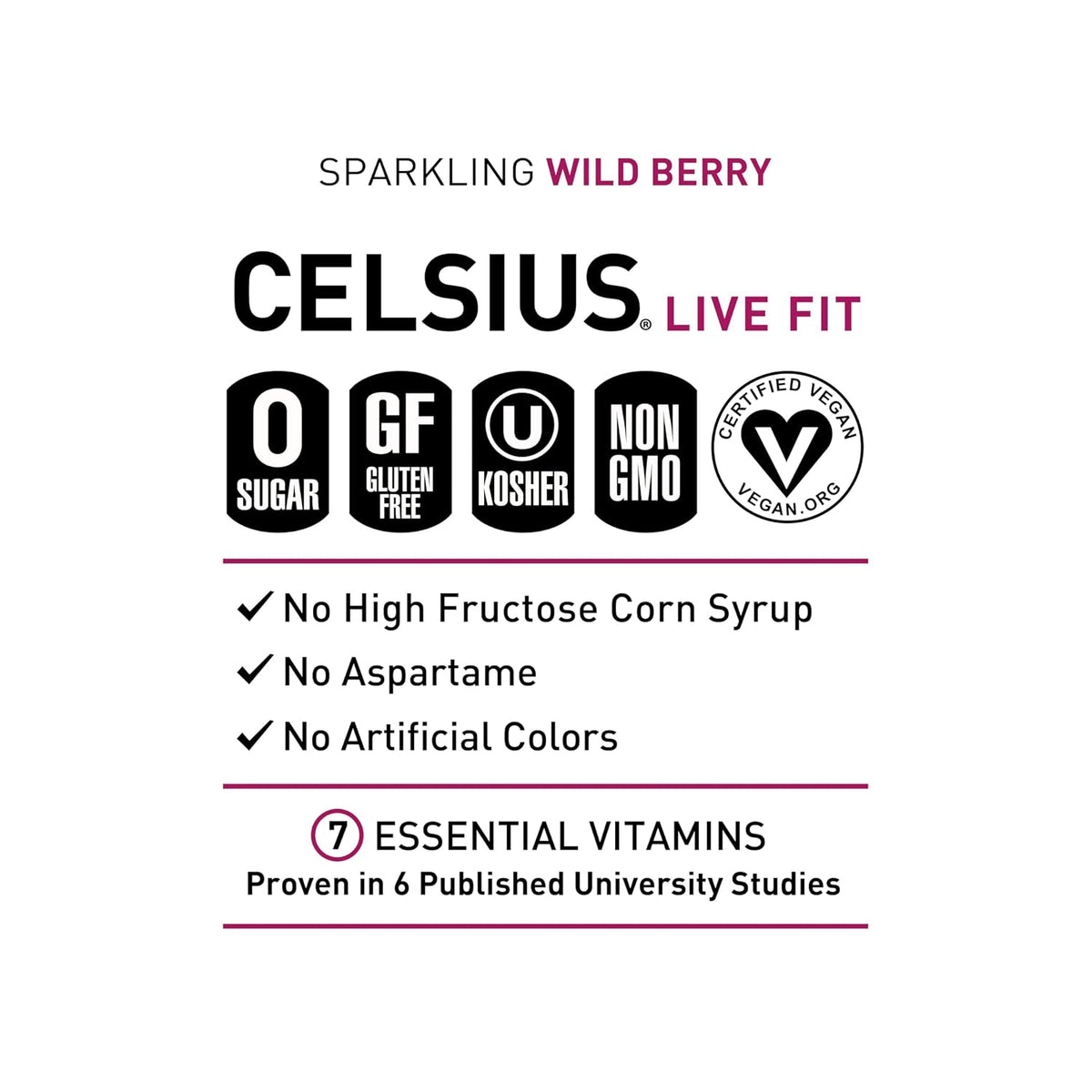 CELSIUS sparkling functional energy drink Wild Berry