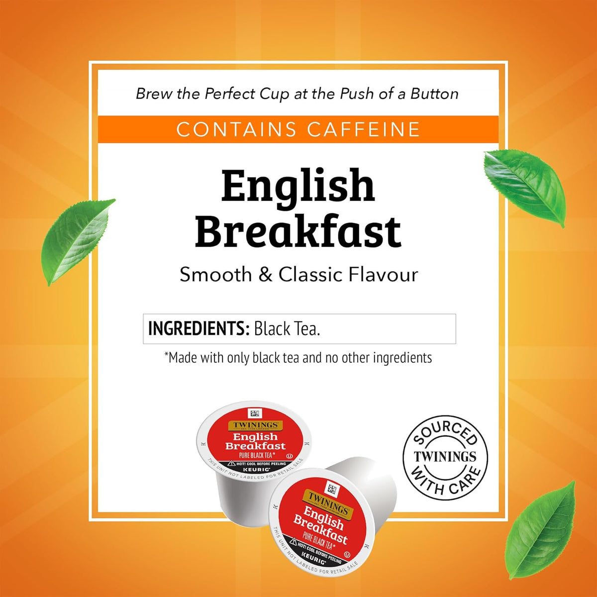 English Breakfast caffeinated tea pods by Twinings