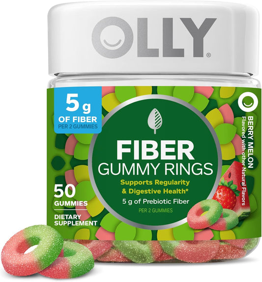 OLLY digestive health supplement fiber gummy rings
