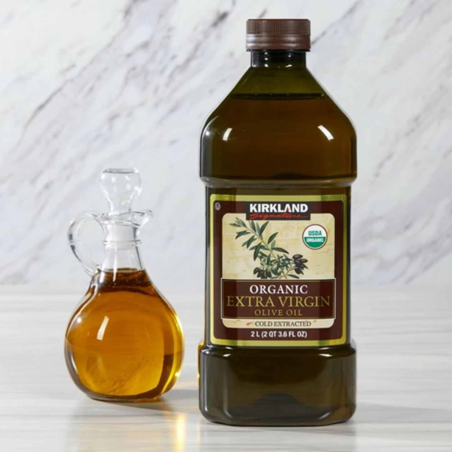 Kirkland Signature Organic Extra Virgin Olive Oil 2L (2QT 3.6 fl. oz), Set of 2