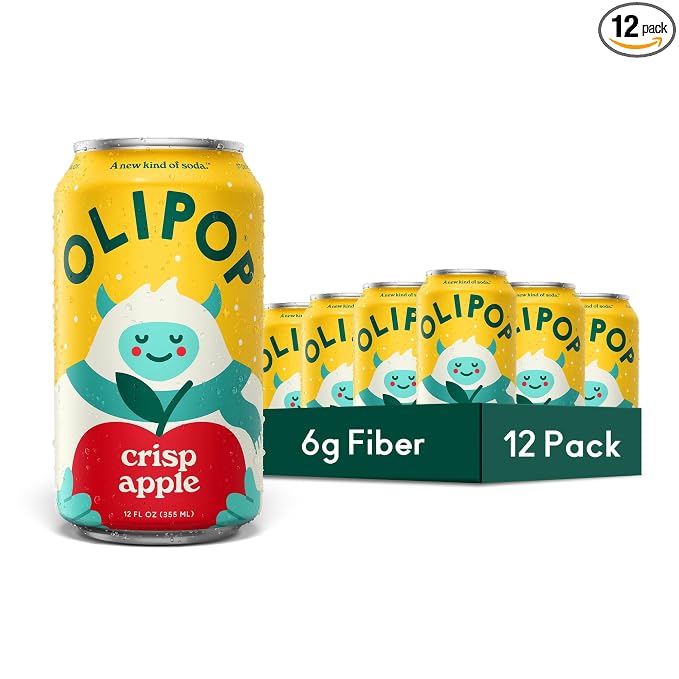 OLIPOP Crisp Apple prebiotic soda 12 pack