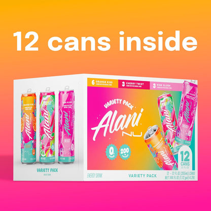 Alani Nu variety pack cans with 200mg caffeine