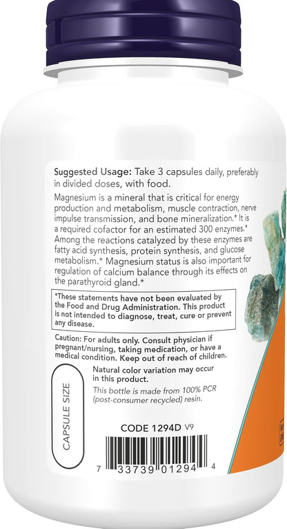 NOW Magnesium Citrate mineral supplement 120 count