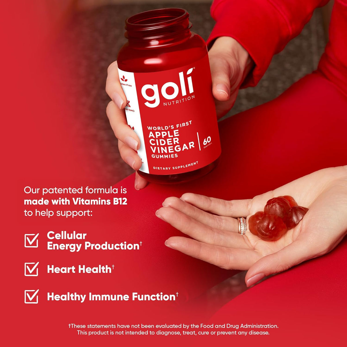 Vegan Non-GMO gluten-free Goli ACV gummies