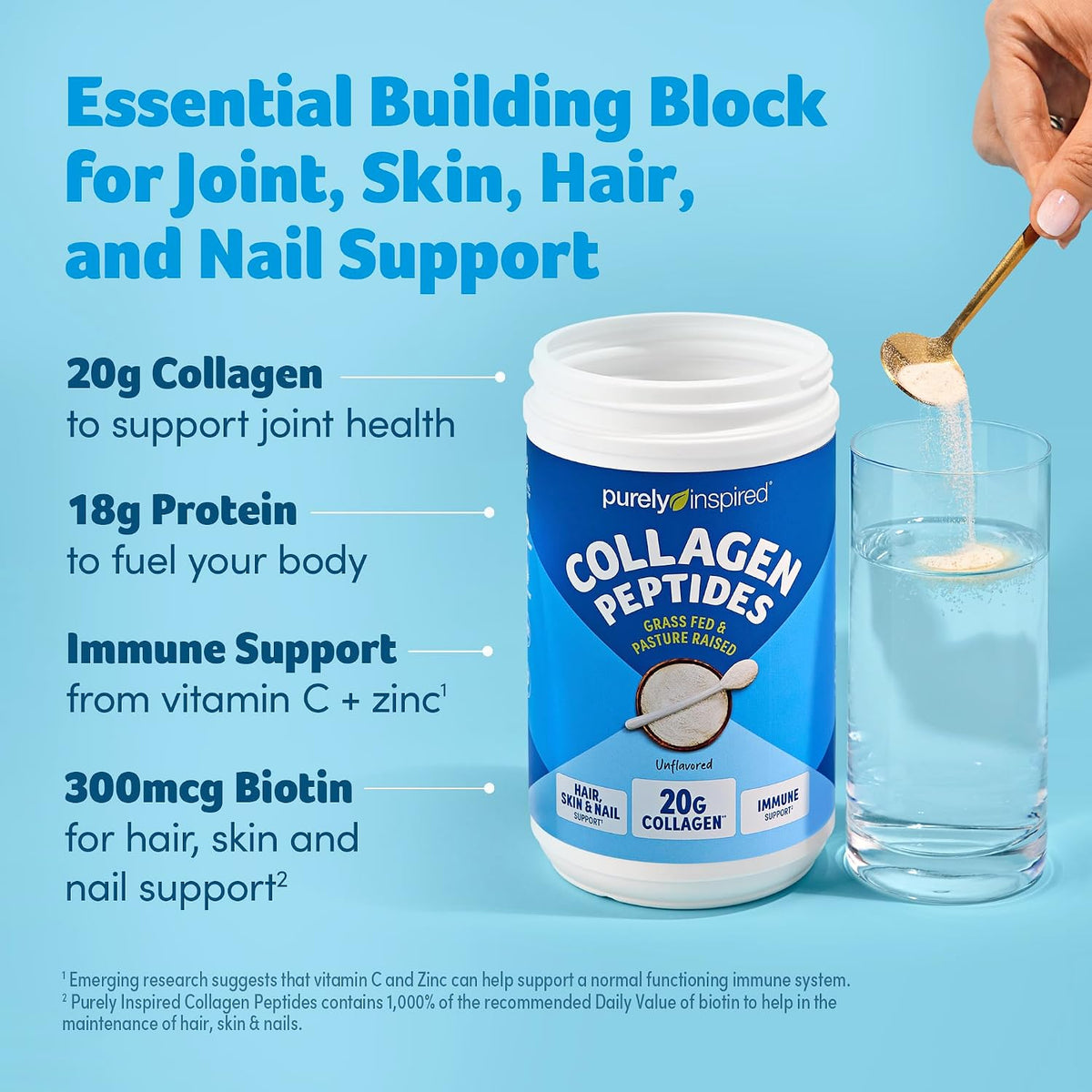 Unflavored collagen powder with 20 servings