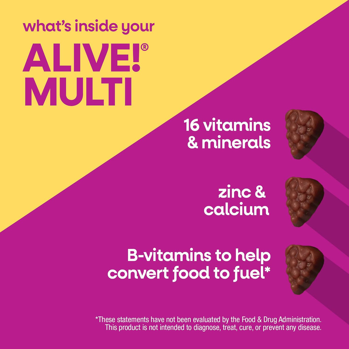 Nature's Way Alive mixed berry multivitamin gummies label