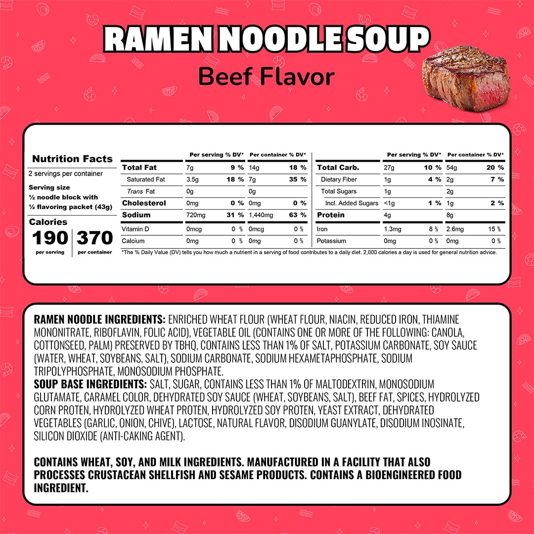 Maruchan 3 oz beef ramen noodle soup packs