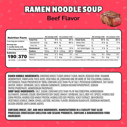 Maruchan 3 oz beef ramen noodle soup packs